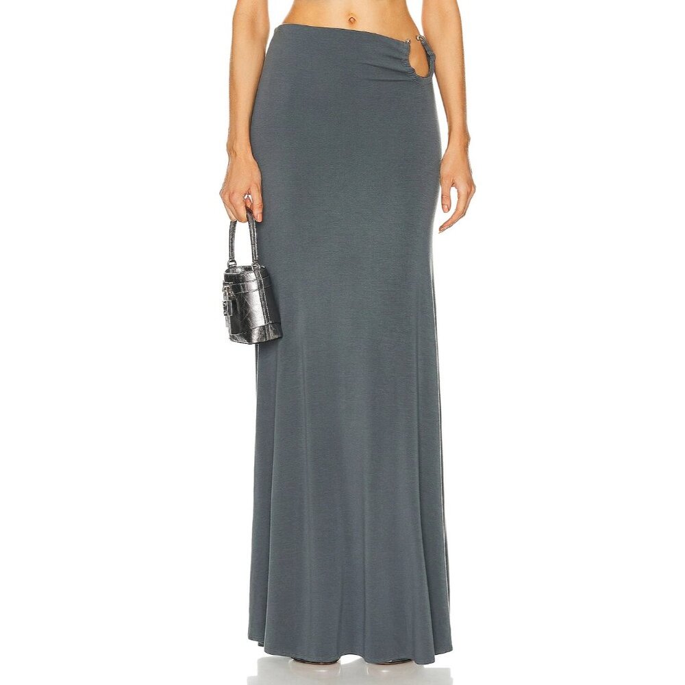 Jade Cropper Metal Wire Long Skirt in Dye Grey Maxi